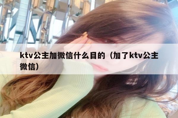 ktv公主加微信什么目的（加了ktv公主微信）